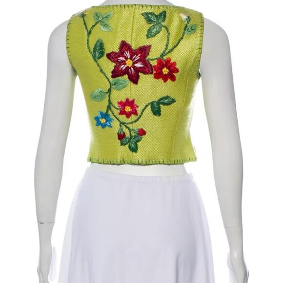 Moschino Couture Italian Gold Linen Lined 3 Piece Skirt Suit Top Jacket USA 10 - Picture 7 of 13